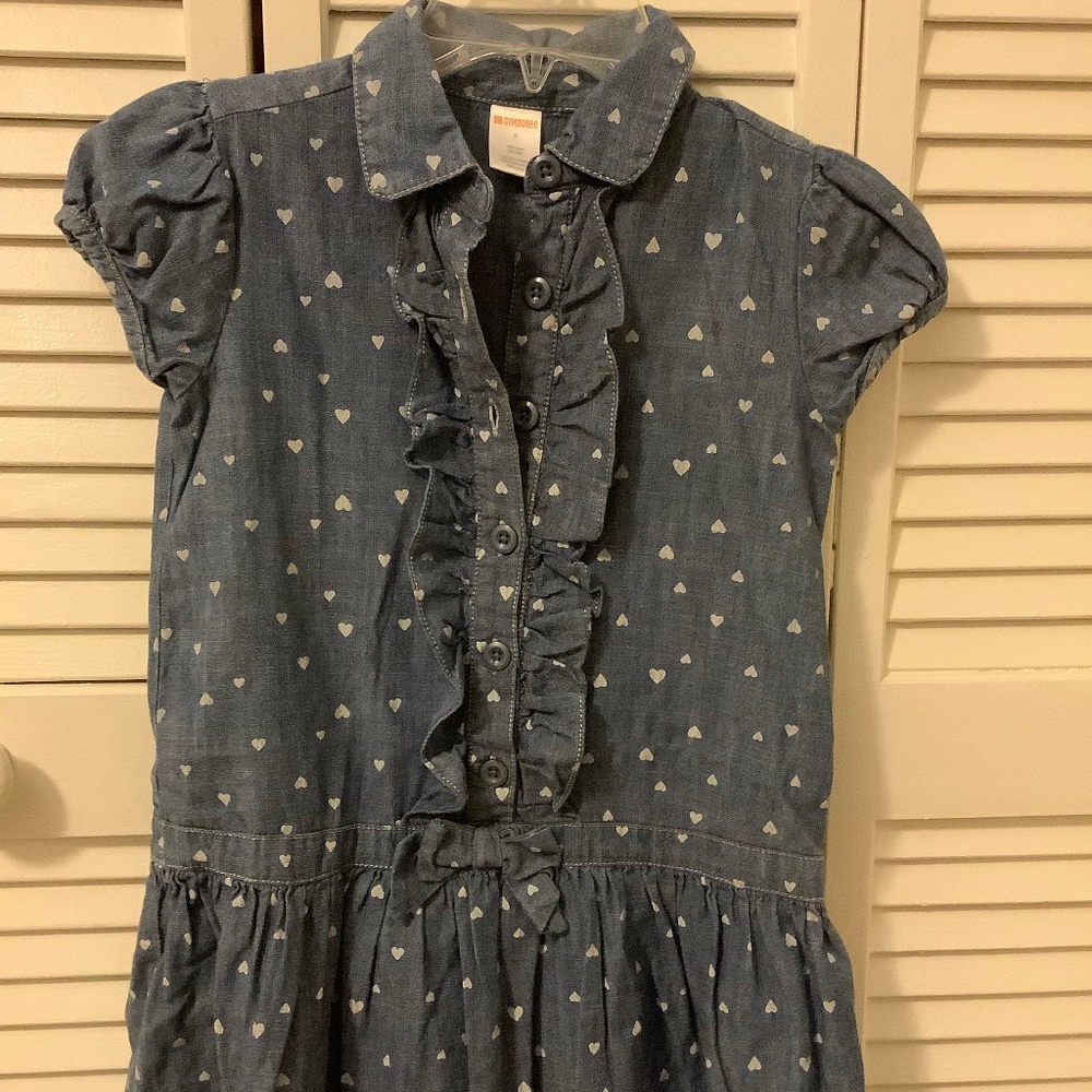 Gymboree lightweight jean dress *hearts